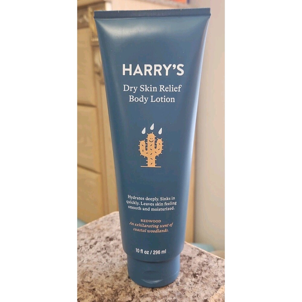 Retired Harry's Dry Skin Relief Body Lotion Redwood Scent 10oz New, Sealed